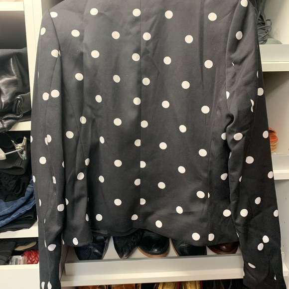 Women’s casual blazer coat polkadot black white - Picture 3 of 3
